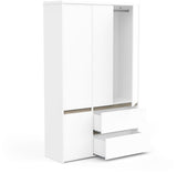 Armoire de chambre - CLYDE - Chene Kronberg / Blanc - 4 portes - 138,2 x 50 x 220,5 cm