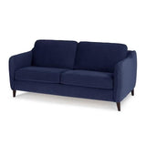 HEXAGONE CanapÈ convertible couchage express - 3 places - Velours bleu nuit - L 182 x P 85 x H 97 cm - CLYDE