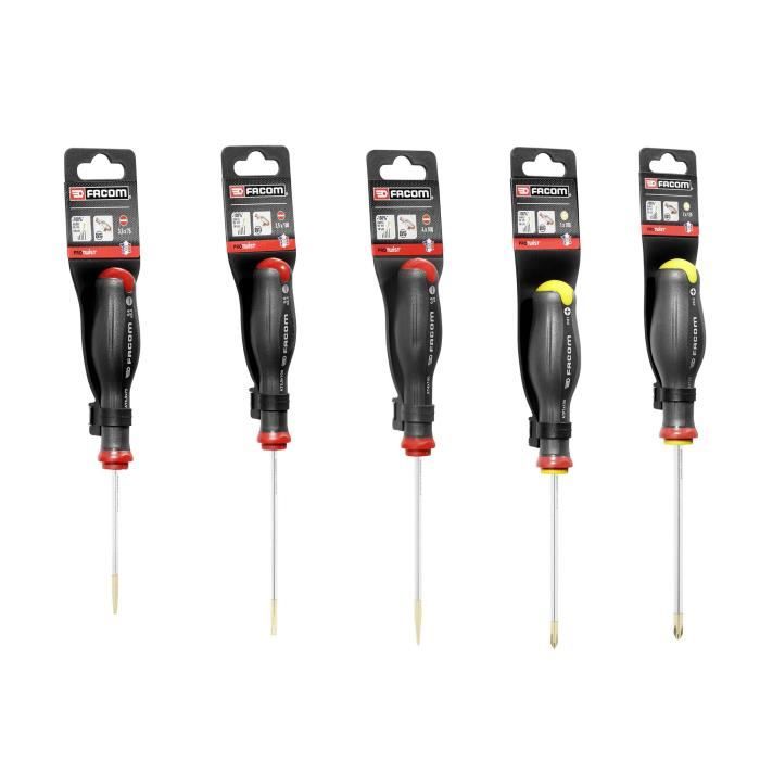 Boîte a outils + 22 outils FACOM - BP.P20ACM1PB - 5 tournevis + 6 clés mixtes + 9 clés mâles + 1 pince multiprise + 1 scie a métaux