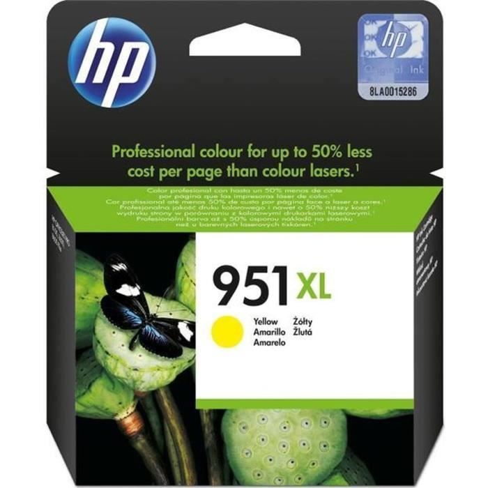 HP 951XL High Yield Yellow Original Ink Cartridge (CN048AE) for HP OfficeJet Pro 251dw/276dw/8100/8600