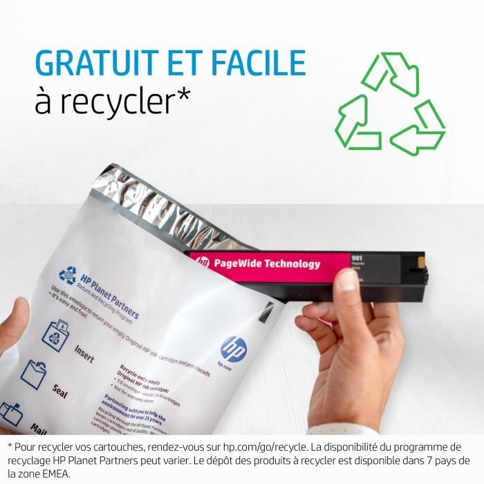 HP 970XL cartouche d'encre noire grande capacité authentique (CN625AE) pour HP Officejet Pro X451/X476/X551/X576