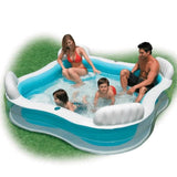 Piscine familiale octogonale bleue avec sieges et appuie-tetes 229 x 229 x 66 cm - INTEX - 56475