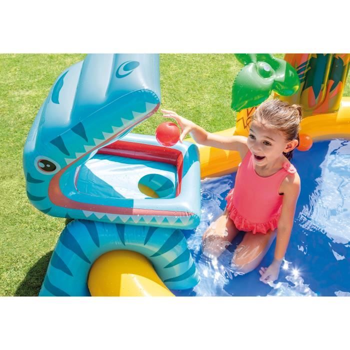 Aire de jeux gonflable - INTEX - Jurrasic - 272 Litres - 2 ans et + - 249 x 191 x 109 cm - Inclus : 6 balles colorées
