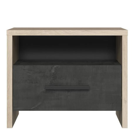 DEMEYERE Table de chevet 1 tiroir - Décor Chene Kronberg - L 49,6 x P 36,3 x H 40,1 cm - COLORADO