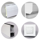 Volet roulant - Aluminium - H220 cm x L150 cm - Manoeuvre électrique filaire - Coloris Blanc - Ajustable