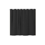 Dressing double ARTIC - L198 x P48 x H203 cm - Décor chene + rideau noir - Made in France