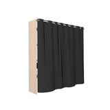 Dressing double ARTIC - L198 x P48 x H203 cm - Décor chene + rideau noir - Made in France