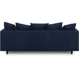 Canapé droit fixe 4 places - Tissu bleu - Classique - L 212 x P 93 cm - CONSTANCE