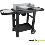 COOK'IN GARDEN Barbecue au charbon de bois EASY 60 - L 134 x l 48 x H 96cm - Surface de cuisson : L 57 x l 30cm - Noir