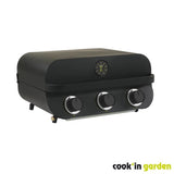 COOK'IN GARDEN Barbecue a gaz FLAVO 60 - 3 feux - 8,4 kW - L 64×l 55×H 40 cm - Surface cuisson : L 60×l 40 cm - Allumage Piezzo