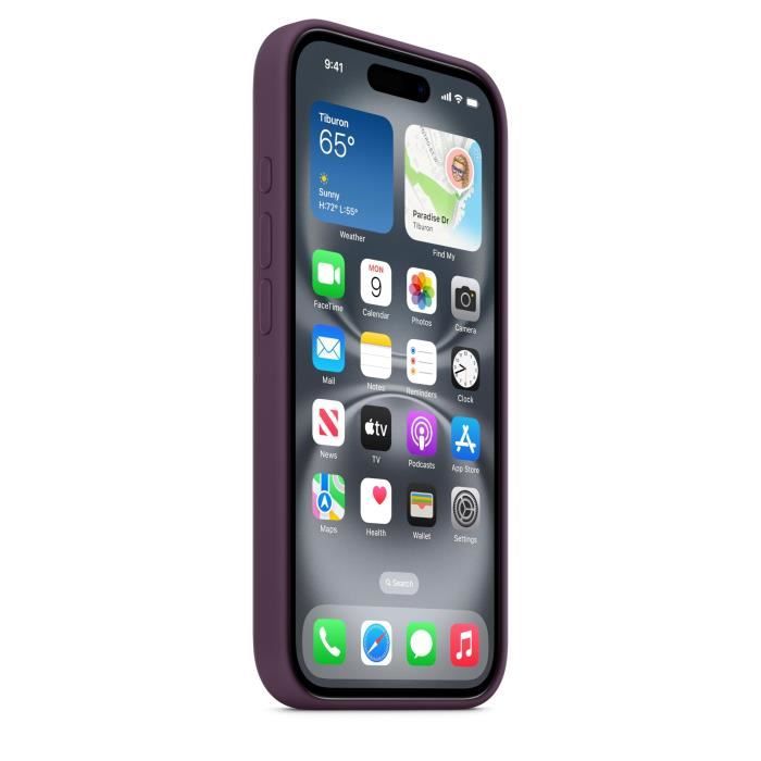 APPLE iPhone†16 - Coque en silicone avec MagSafe - Plum
