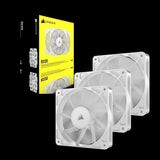 Pack de 3 ventilateurs PWM 120mm - CORSAIR - RS120 - Blanc