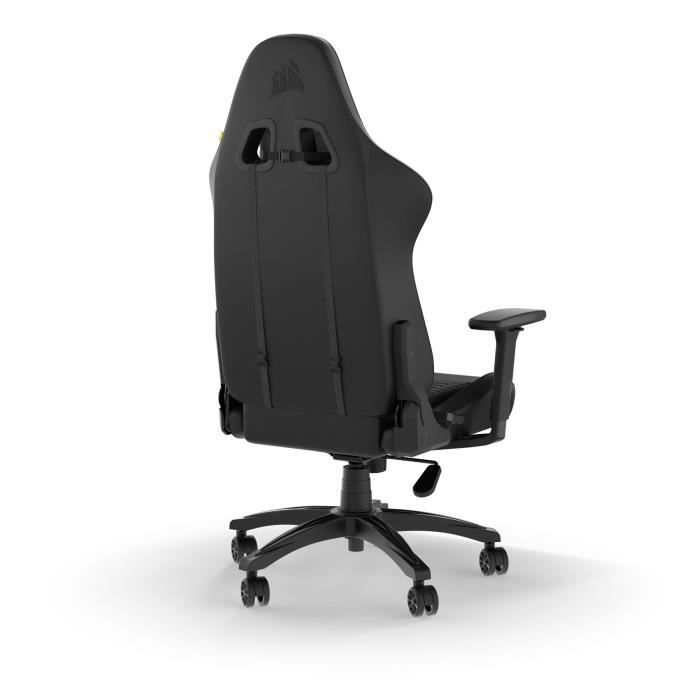 CORSAIR - Chaise bureau - Fauteuil Gaming - TC100 RELAXED - Similicuir - Ergonomique - Accoudoirs réglables - Noir -