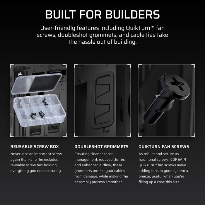 Boîtier PC - CORSAIR - Série iCUE LINK 5000T LX RGB - Moyen tour - Noir