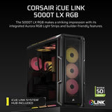 Boîtier PC - CORSAIR - Série iCUE LINK 5000T LX RGB - Moyen tour - Noir