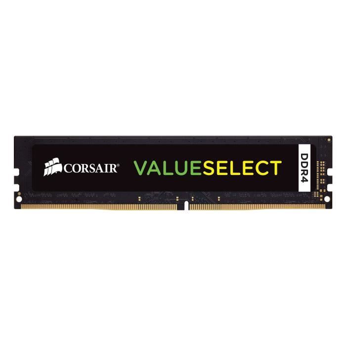 RAM memory - CORSAIR - Value Select DDR4 - 4GB 1x4GB DIMM - 2400 MHz - 1.20V - Black (CMK16GX4M2A2666C)