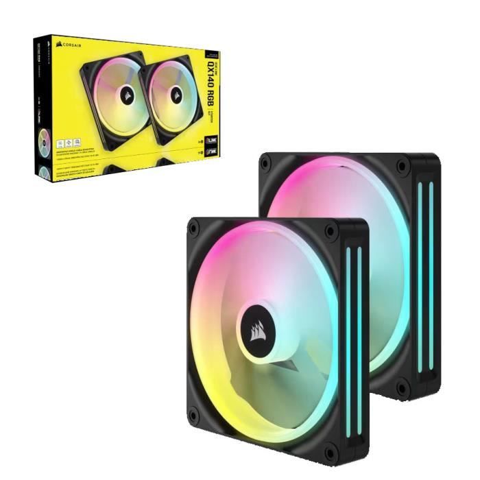 Refroidissement PC - CORSAIR - CO-9051004-WW - Kit de démarrage ventilateurs PWM 140 mm iCUE LINK QX140 RGB