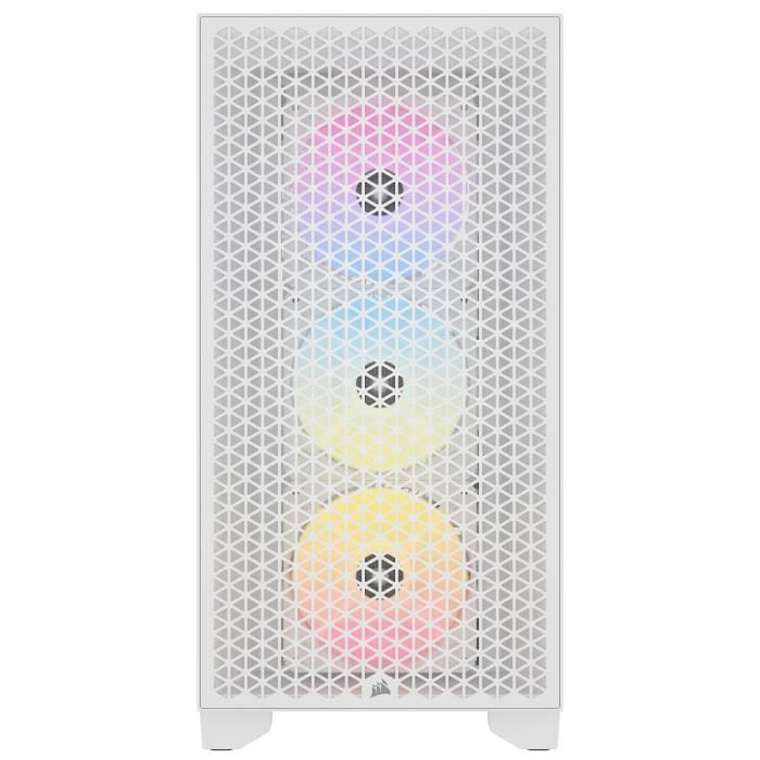 Boitier PC - CORSAIR - 3000D RGB AIRFLOW - ATX Moyen-tour - 3 ventilateurs AR120 RGB - Blanc