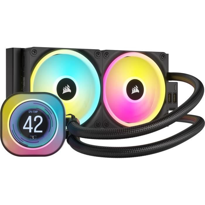 Water Cooling - CORSAIR - iCUE LINK H100i LCD AIO - 240mm Radiator - Liquid Cooling for CPU