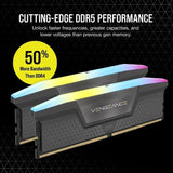Mémoire RAM - CORSAIR - Vengeance RGB DDR5 RAM 32Go (2x16Go) 6000MHz CL36 AMD Expo Compatible iCUE - Gris (CMH32GX5M2E6000Z36)