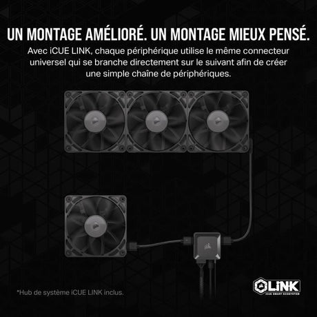 Refroidissement PC - CORSAIR - CO-9051012-WW - Kit de démarrage ventilateurs PWM 140 mm iCUE LINK RX140