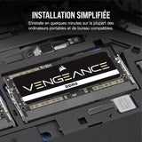 Mémoire RAM - CORSAIR - CMSX16GX5M1A5200C44 - VENGEANCE - DDR5 - 1 x16Go SODIMM - 5200MT/s - CL 44 - 1.1V