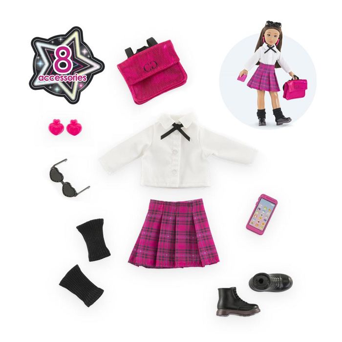 Accessoires poupée - COROLLE - Dressing College Anglais - 8 accessoires - des 4 ans