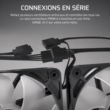Ventilateur ARGB 120mm - CORSAIR - RS120 - Blanc - Refroidissement performant et effets lumineux ARGB