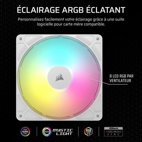 Refroidissement PC - CORSAIR - CO-9050186-WW - RS140 ARGB 140mm Single Pack Blanc
