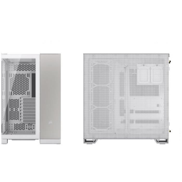 Boîtier PC - CORSAIR - CC-9011285-WW - 6500X Mid - Tower PC Case, White/Satin Gray Aluminum