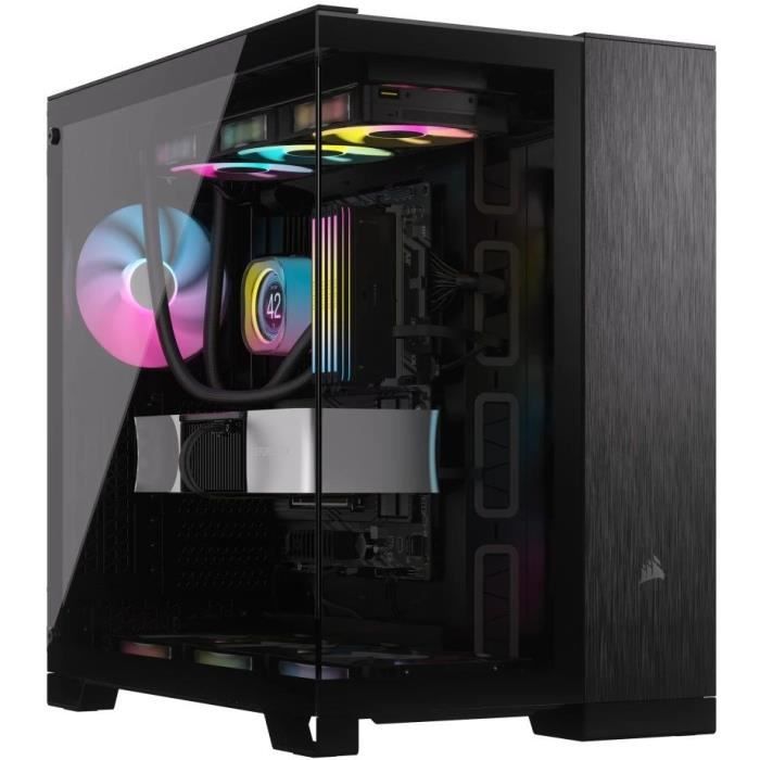 Boîtier PC - CORSAIR - CC-9011283-WW - 6500X Mid - Tower PC Case, Black/Obsidian Aluminum
