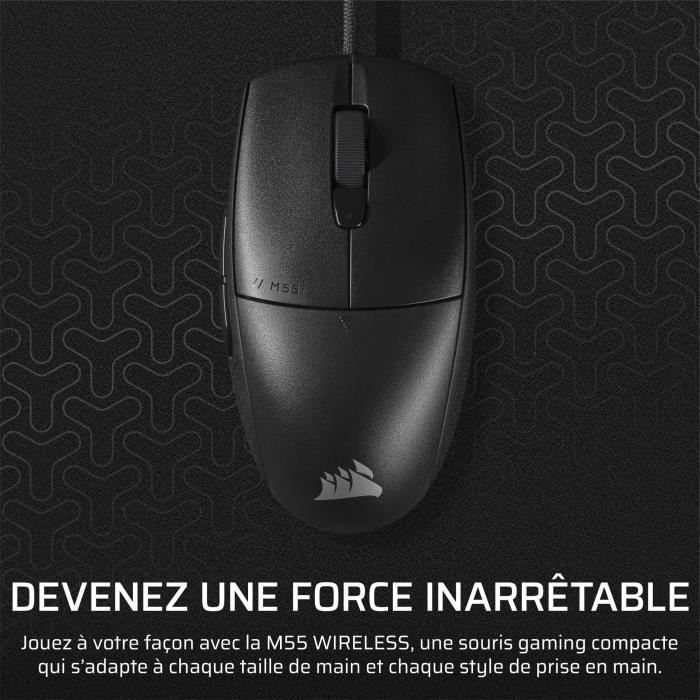 Souris Gaming Filaire - CORSAIR - M55 Wired - 16 000 DPI - Ergonomique - RÈtroÈclairage RGB