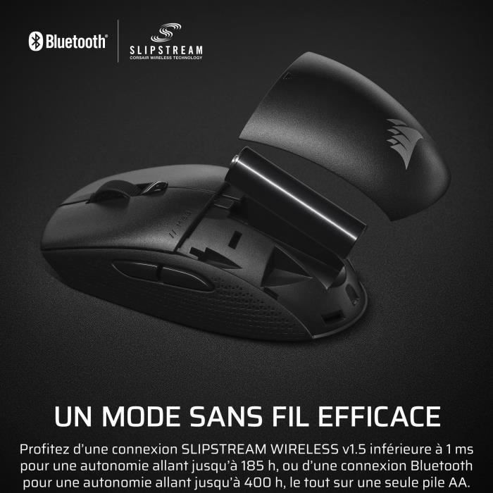 Souris Gaming Sans Fil - CORSAIR - M55 Wireless - Noire, SymÈtrique
