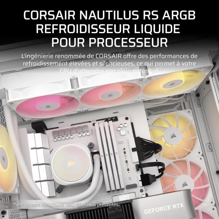 Refroidissement PC - CORSAIR - CW-9060094-WW - NAUTILUS 240 ARGB BLANC Liquid CPU Cooler