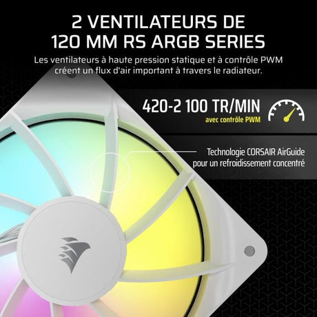 Refroidissement PC - CORSAIR - CW-9060094-WW - NAUTILUS 240 ARGB BLANC Liquid CPU Cooler