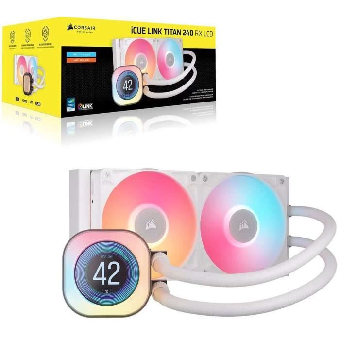 Refroidissement PC - CORSAIR - CW-9061025-WW - iCUE LINK TITAN 240 RX LCD White AIO