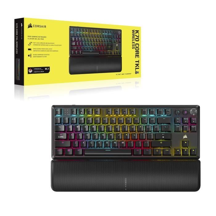 Clavier Gaming - CORSAIR - K70 Pro TKL - Interrupteurs MGX Hyperdrive - Rétroéclairage RGB - AZERTY
