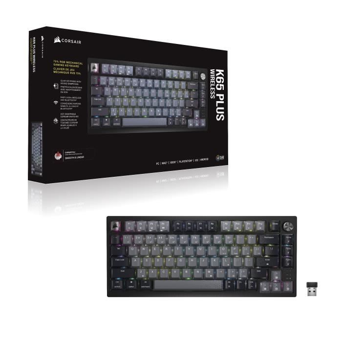 Clavier gamer - Mécanique - CORSAIR - TENKEYLESS - K65 PLUS