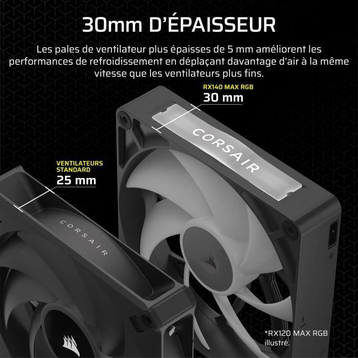 Refroidissement PC - CORSAIR - CO-9051035-WW - Kit de démarrage ventilateurs iCUE LINK RX140 RGB Max Single Fan