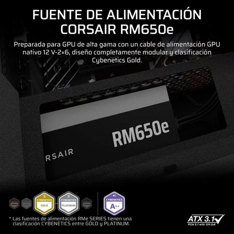 Alimentation PC - CORSAIR - RM650e - 650 Watts - Modulaire - Silencieuse