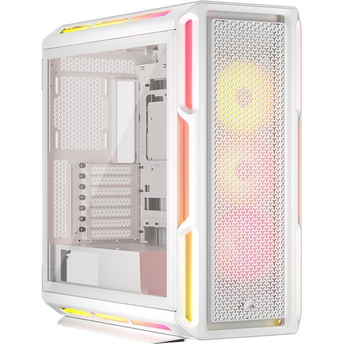 Boîtier PC ATX - CORSAIR - 5000T LX RGB - 3 Ventilateurs LX120 RGB - Éclairage Aurora RGB - Blanc