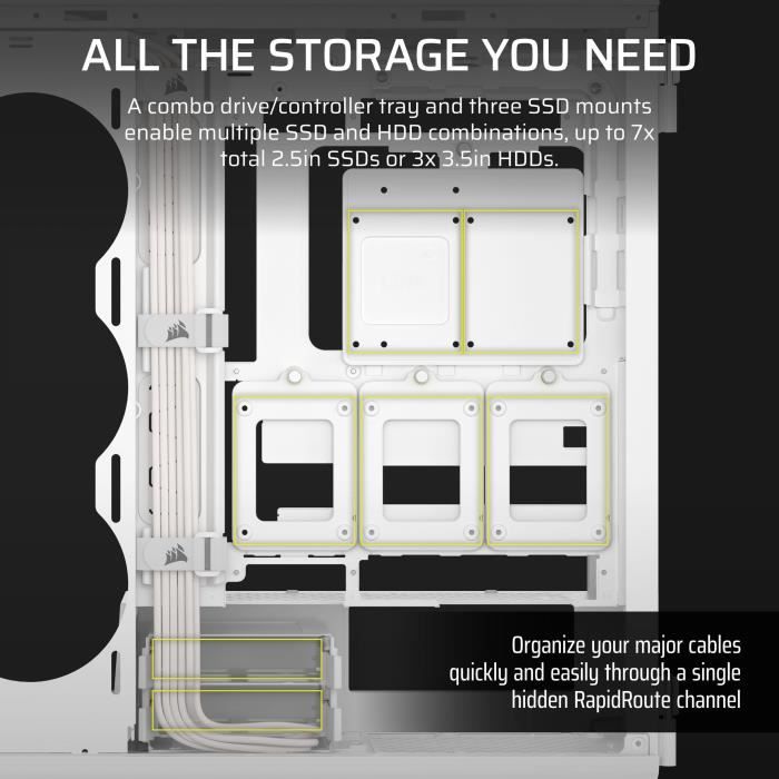 Boîtier CORSAIR 5000T ATX de Taille Moyenne Blanc