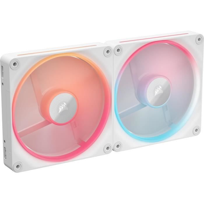 Refroidissement PC - CORSAIR - CO-9051056-WW - iCUE LINK LX140R RGB white Dual Fan