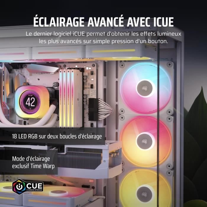 Refroidissement PC - CORSAIR - CO-9051056-WW - iCUE LINK LX140R RGB white Dual Fan
