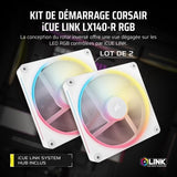 Refroidissement PC - CORSAIR - CO-9051056-WW - iCUE LINK LX140R RGB white Dual Fan