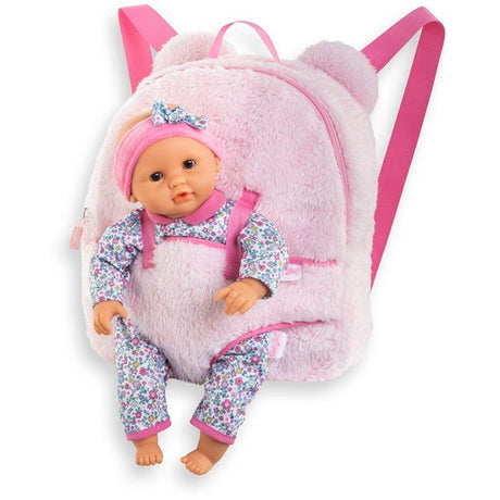 Sac a dos porte-poupon - COROLLE - Peluche rose pour poupon 30 cm - Des 3 ans