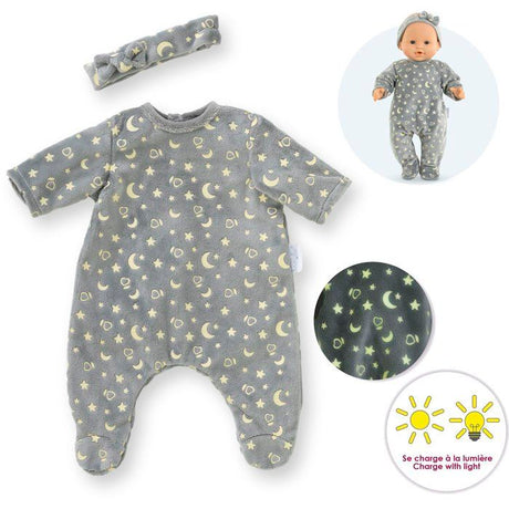 Pyjama - Corolle - Brille dans la Nuit - 36 cm - Étoiles phosphorescentes - Facile a enfiler