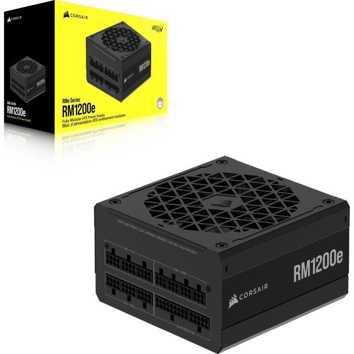 Alimentation PC - CORSAIR - RM1200e - 1200 W - Modulaire - ATX 3.1 - 80 PLUS Gold – Cybenetics Platinum
