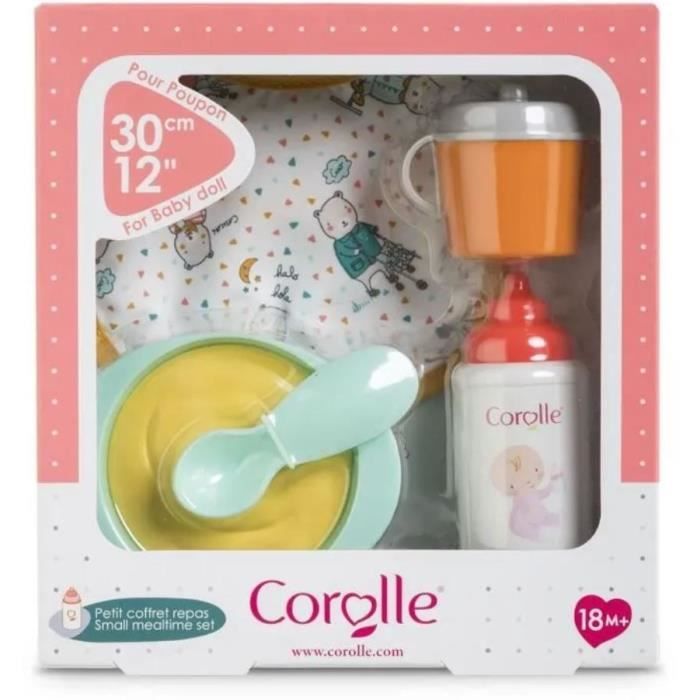 Petit Coffret Repas pour Poupon 30cm - COROLLE - 5 accessoires - des 18 mois