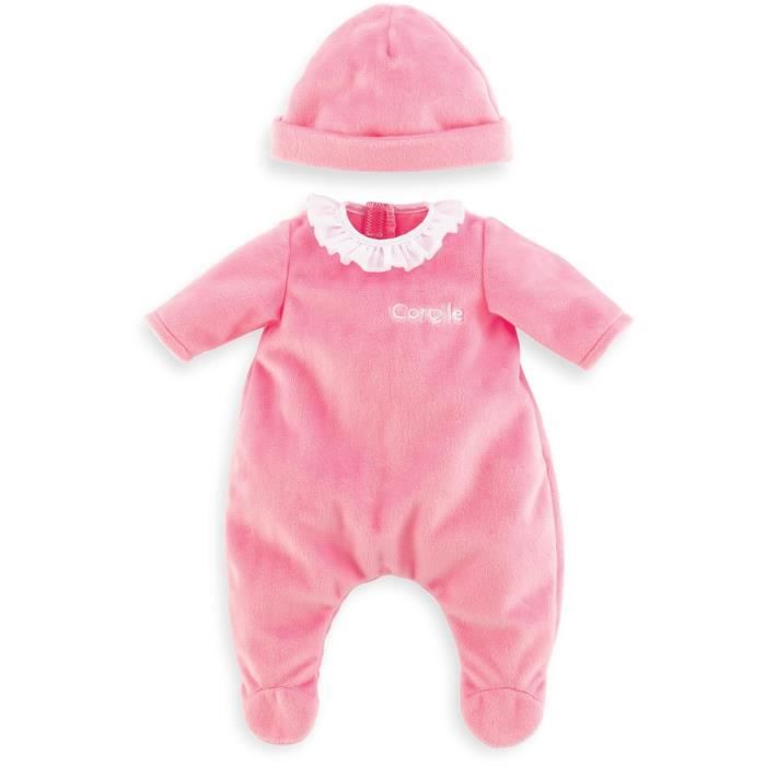 Pyjama Rose et Bonnet - COROLLE - Vetements - Pour Poupon 36cm - Des 2 ans
